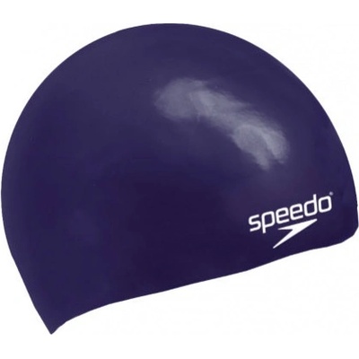 Speedo plain moulded silicone junior cap тъмно синьо