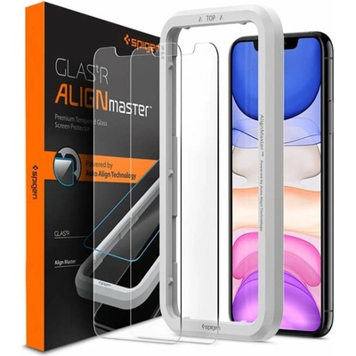 Spigen Протектор от закалено стъкло /Tempered Glass/ Spigen Align Master Tempered Glass за iPhone 11/XR, 9H твърдост, 2.5D технология (AGL00101)