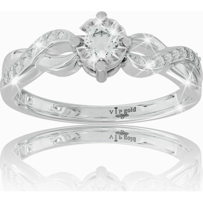 VIPgold Zlatý prsteň s bielymi zafírmi v bielom zlate SA3086b S