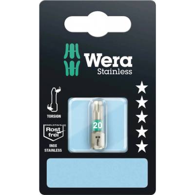 Bit 1xTX20/25mm, TORX®, up. šestihran 1/4 3867/1 TS SB, nerezová ocel, WERA, 073622