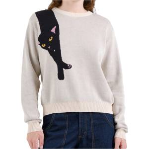 DEDICATED Дамски пуловер DEDICATED Women's Sweater Arendal Long Cat Jumper - Vanilla White (117-3872-0112)
