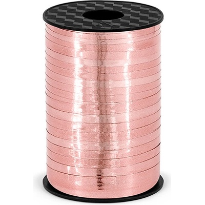 Vázací stuha rose gold metalická - 225 m