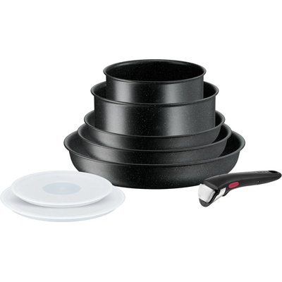 Tefal Súprava hrncov INGENIO BLACK STONE L3998802, sada 8 ks, čierna, hliník