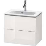 Duravit L-Cube - Шкафче за умивалник „Compact, 55x62x39 см, 2 чекмеджета, лъскаво бяло LC625602222 (LC625602222)