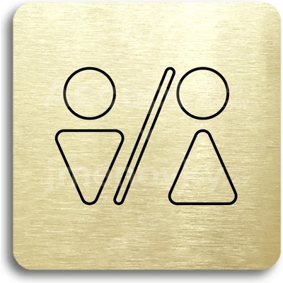ACCEPT Piktogram WC muži, ženy V - zlatá tabulka - černý tisk bez rámečku