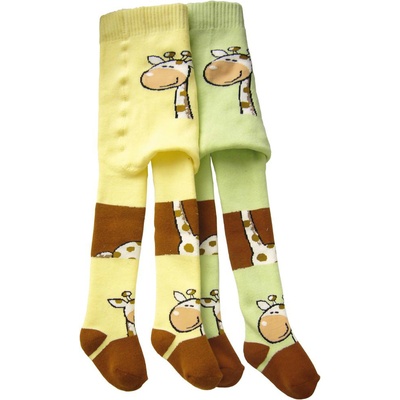 Novia Dětské punčocháče Baby froté ZOO žirafa zelená