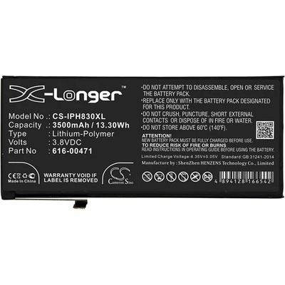 Cameron Sino iPhone XR 6.1 CAMERON SINO Li-Polymer батерия 3.8V/3500mAh, съвместима с Apple 616-00468, ЧЕРНА CS-IPH830XL (CS-IPH830XL)