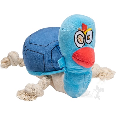 Uniq Pets modrá pískací želva s provazmy nohami 22 x 14,5 x 18 cm