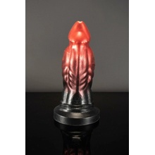 Twisted Beast Xaphan Demon Blood Ombre Medium, prémiové silikónové dildo s Vac-U-Lock prísavkou 20 x 4–6,8 cm