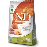 Farmina N&d grain free pumpkin boar & apple adult mini - пълноценна храна за кучета в зряла възраст над 1 година от дребните породи с тиква, месо от глиган и ябълка 800 гр pnd008503s