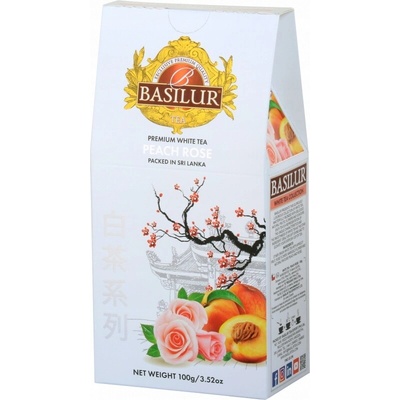 Basilur White Tea Peach Rose papír 100 g