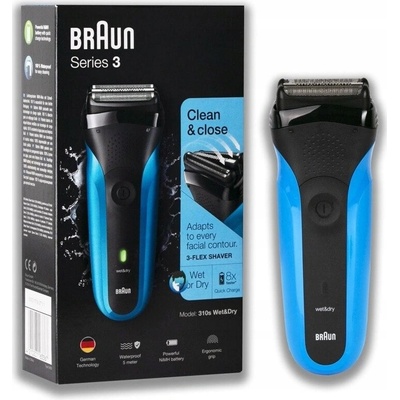 Braun Series 3 Wet & Dry 310s modrý