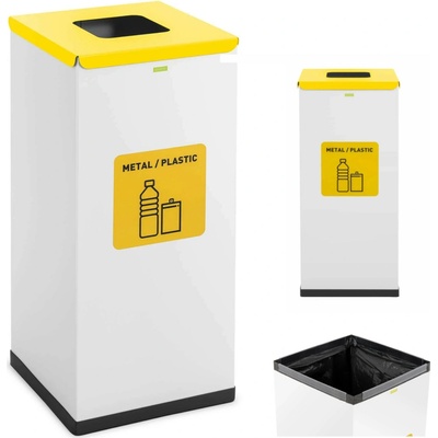 Ulsonix Odpadkový kôš - 60 l - biely - druhotné suroviny