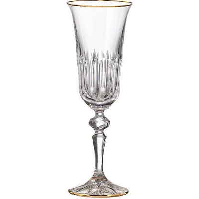 Bohemia Crystal ručně broušené sklenice na šampaňské Daisy Line Gold 2 x 150 ml