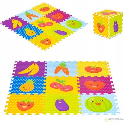Iplay Pěnová podložka pro děti ovocné puzzle 9 prvků 86x86cm
