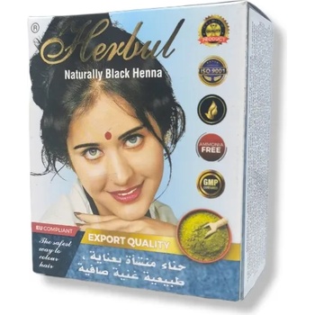 Herbul индийска къна за коса, Натурално черно, 6 броя