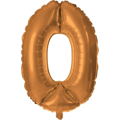 Balónek foliový TORO číslice 0 30cm bronzový