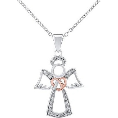 Silvego Strieborný náhrdelník s príveskom anjel cassiel s brilliance zirconia JJJ0973N
