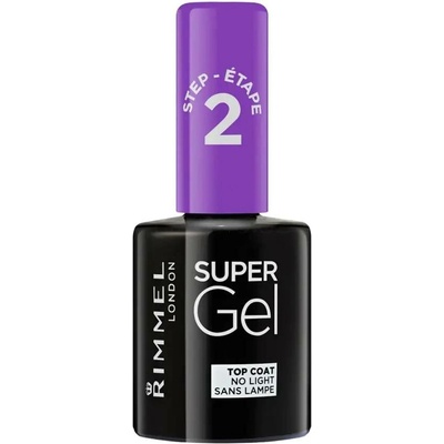 Rimmel London Gelový lak na nehty Super Gel Nail Polish 001 Top Coat No Light 12 ml
