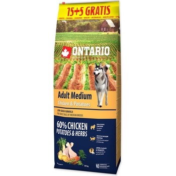Ontario Adult Medium Chicken & Potatoes 20 kg