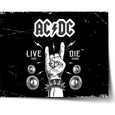 Sablio Plagát ACDC Live fast, die young - 60x40 cm