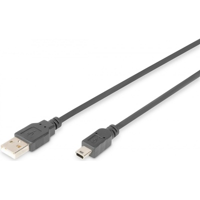 Assmann AK-300108-030-S USB A M (plug)/miniUSB B (5pin) M (plug), 3m, černý