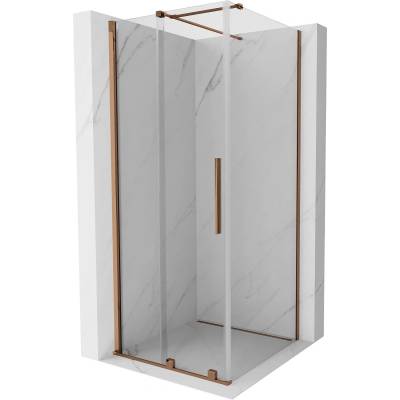 Mexen Velar плъзгаща се душ кабина 110 x 110 см, прозрачна, розово злато (871-110-110-01-60)