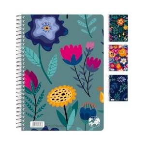 Globus Тетрадка със спирала 17х25см, 90 листа, 3 теми Floral