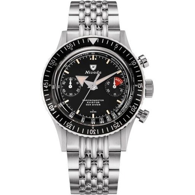 Nivada Grenchen Chronomaster Broad Arrow N Inter. Bezel Manual Beads of Rice