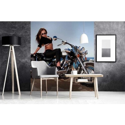 Dimex MS-3-0312 vliesová fototapeta na zeď Dívka na motorce rozměry 225 x 250 cm
