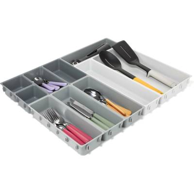 Organizér na příbory BLOX 8500018, sada 10 ks, variabilní, šedá, plast, Joseph Joseph
