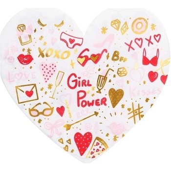 PartyDeco ubrousky srdce Girl Power 16x15cm 20ks