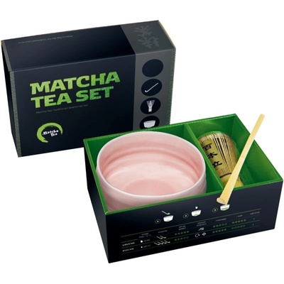 Matcha Tea Matcha Set čawan miska + čašaku lžička + Matcha Tea Chasen bambusová metlička pro přípravu nápoje 1 ks