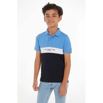 Tommy Hilfiger Детска тениска с яка Tommy Hilfiger в синьо с десен (KB0KB08859.128.176.PPYH)