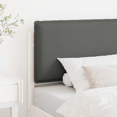 vidaXL Тапицирана табла Бяло и светло сиво 80 cm Солидно борово дърво (880042)