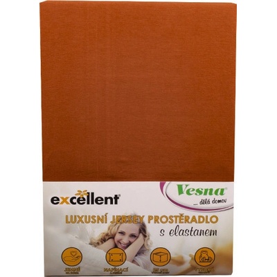 Vesna Luxusní prostěradlo jersey Excellent s elastanem čokoládové 180x200