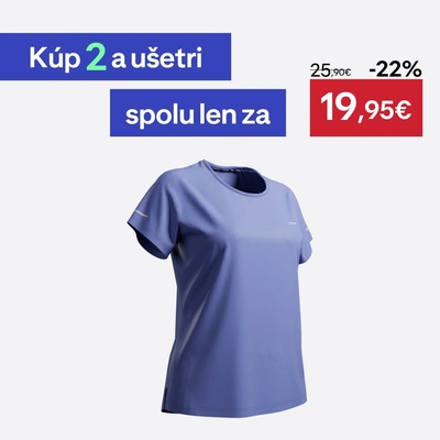 KIPRUN Dámske bežecké tričko Run 500 Dry tmavofialové