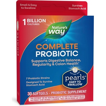 Nature's Way Пърлс Пробиотик Complete Digestive 1 млрд. активни пробиотици, 7 щама формула 30 софтгел капсули | Nature’s Way (04363)