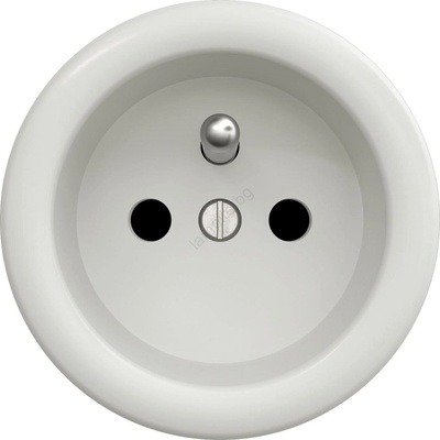Kliklap - Ретро стенен контакт без рамка 230V, керамичен, бял (KA0006)