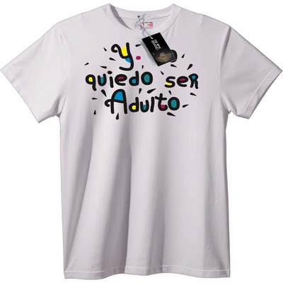 NOONEBRAND Тениска Искам да бъда възрастен - 2XL, White
