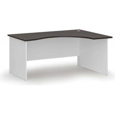 PRIMO Ergonomický kancelársky pracovný stôl WHITE, 1600 x 1200 mm, pravý, biela/wenge
