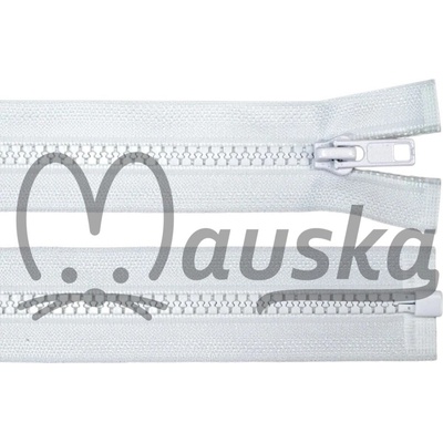 Zip kostěný bundový 5mm dělitelný délka 45 cm - BÍLÁ