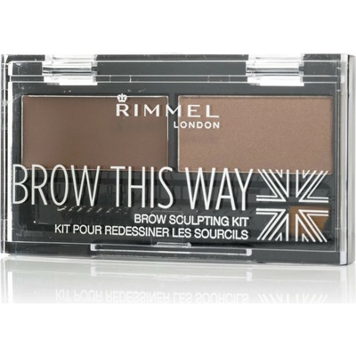Rimmel London Brow This Way paletka pro úpravu obočí 002 medium brown 2,4 g