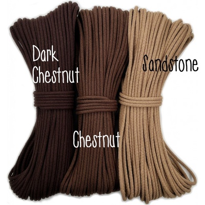 VEĽKÁvlna VEL'KÁ vlna šňůry na šití 6mm Kaštan tmavý - Dark chestnut
