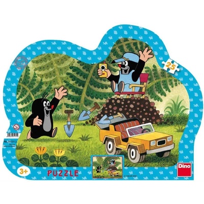 Dino - Puzzle Mole with a yellow 25-piece car - 1 - 39 piese