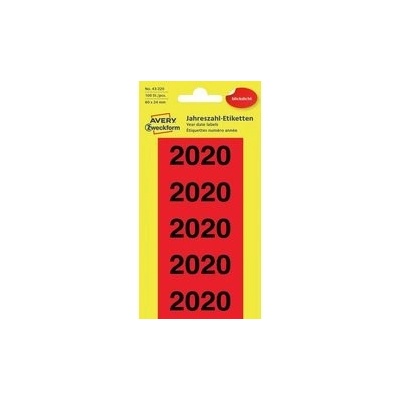 Avery Zweckform 60x24 mm, 100 ks, červené- 43-220