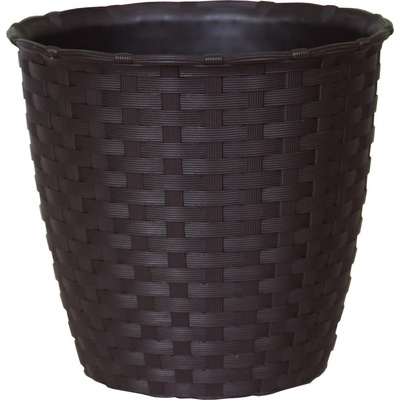VETRO PLUS Květináč RATTAN 14 cm hnědý