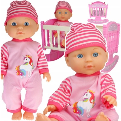 Stator Z2114 bábätko 28cm v oblečení a čiapkou s kolískou