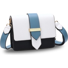 L&S crossbody kabelka přes rameno LS-AG00692 WHITE/BLACK/BLUE černá modrá Bílá