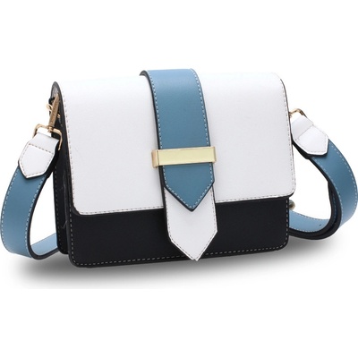 L&S crossbody kabelka přes rameno LS-AG00692 WHITE/BLACK/BLUE Bílá černá modrá